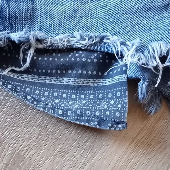 American Eagle Outfitters AEO Shortalls Blue Denim Handkerchief Pockets - Picture 5 of 10